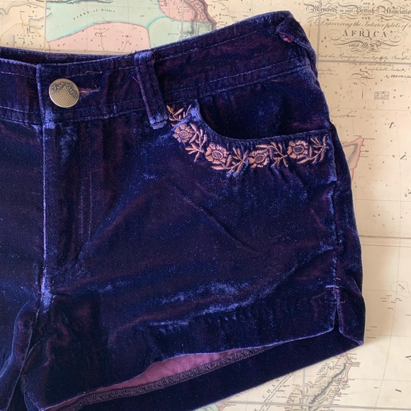 Free People Embroidered Velvet Shorts 0 2 XS S - Picture 2 of 9
